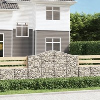  Arched Gabion Baskets 3 pcs 200x30x120/140 cm Galvanised Iron
