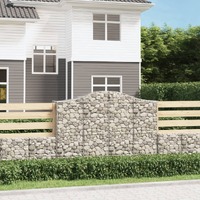  Arched Gabion Baskets 2 pcs 200x50x140/160 cm Galvanised Iron