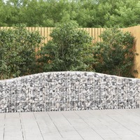  Arched Gabion Baskets 2 pcs 400x30x60/80 cm Galvanised Iron