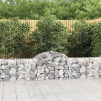  Arched Gabion Baskets 2 pcs 200x30x60/80 cm Galvanised Iron