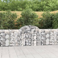  Arched Gabion Baskets 2 pcs 200x30x80/100 cm Galvanised Iron