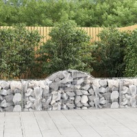  Arched Gabion Baskets 2 pcs 200x50x60/80 cm Galvanised Iron