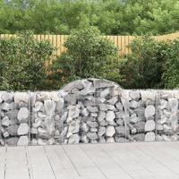  Arched Gabion Baskets 3 pcs 200x50x80/100 cm Galvanised Iron