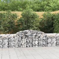  Arched Gabion Baskets 2 pcs 300x50x60/80 cm Galvanised Iron