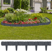  Lawn Fence Stone Look 41 pcs Plastic 10 m