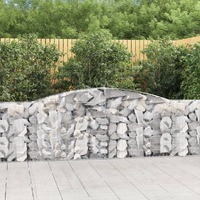  Arched Gabion Baskets 3 pcs 400x30x80/100 cm Galvanised Iron
