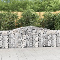  Arched Gabion Baskets 6 pcs 400x30x80/100 cm Galvanised Iron