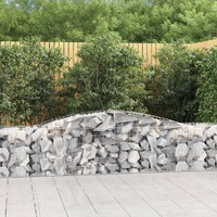  Arched Gabion Baskets 2 pcs 400x50x60/80 cm Galvanised Iron