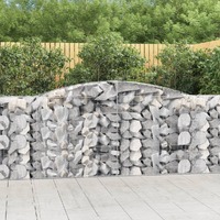  Arched Gabion Baskets 2 pcs 400x50x100/120 cm Galvanised Iron