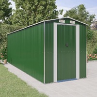  Garden Shed Green 192x606x223 cm Galvanised Steel