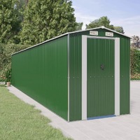  Garden Shed Green 192x938x223 cm Galvanised Steel