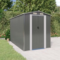  Garden Shed Light Grey 192x357x223 cm Galvanised Steel