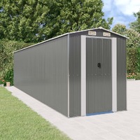  Garden Shed Light Grey 192x772x223 cm Galvanised Steel