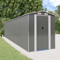  Garden Shed Light Grey 192x855x223 cm Galvanised Steel