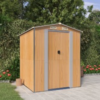  Garden Shed Light Brown 192x191x223 cm Galvanised Steel