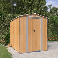  Garden Shed Light Brown 192x274x223 cm Galvanised Steel