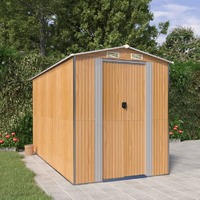  Garden Shed Light Brown 192x357x223 cm Galvanised Steel