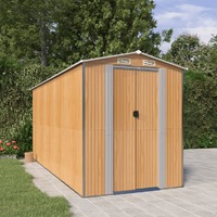  Garden Shed Light Brown 192x440x223 cm Galvanised Steel