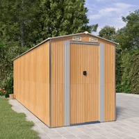  Garden Shed Light Brown 192x606x223 cm Galvanised Steel