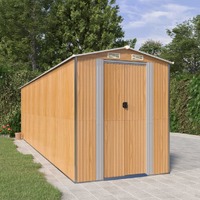  Garden Shed Light Brown 192x689x223 cm Galvanised Steel