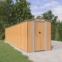  Garden Shed Light Brown 192x938x223 cm Galvanised Steel