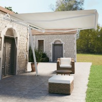  Awning Post Set White 450x245 cm Iron