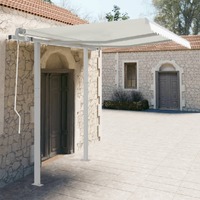  Awning Post Set White 300x245 cm Iron