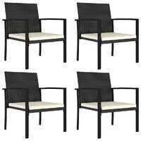  Garden Dining Chairs 4 pcs Poly Rattan Black
