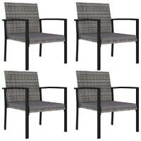  Garden Dining Chairs 4 pcs Poly Rattan Grey
