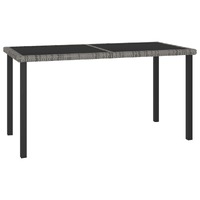  Garden Dining Table Grey 140x70x73 cm Poly Rattan