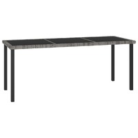  Garden Dining Table Grey 180x70x73 cm Poly Rattan