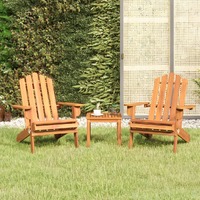  3 Piece Adirondack Garden Lounge Set Solid Wood Acacia