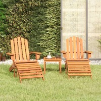  3 Piece Adirondack Garden Lounge Set Solid Wood Acacia