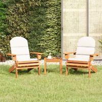  3 Piece Adirondack Garden Lounge Set Solid Wood Acacia