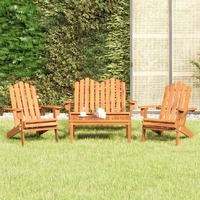  4 Piece Adirondack Garden Lounge Set Solid Wood Acacia
