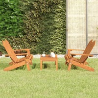  3 Piece Adirondack Garden Lounge Set Solid Wood Acacia