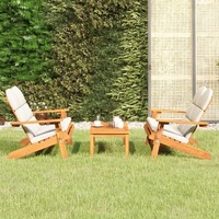  3 Piece Adirondack Garden Lounge Set Solid Wood Acacia