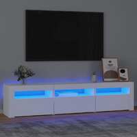  TV Cabinet with LED Lights White 180x35x40 cm