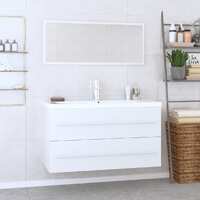  3 Piece Bathroom Furniture Set High Gloss White