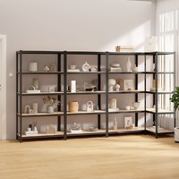  5-Layer Shelves 4 pcs Anthracite Steel&amp;Engineered Wood