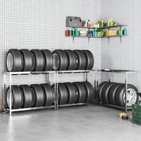  2-Layer Tire Racks 3 pcs Silver 110x40x110 cm Steel