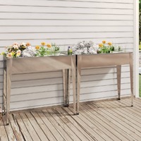  Garden Planters 2 pcs Galvanised Steel