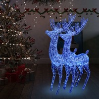  XXL Acrylic Christmas Reindeers 250 LED 2 pcs 180 cm Blue