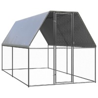  Outdoor Chicken Cage 2x4x2 m Galvanised Steel