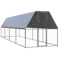  Outdoor Chicken Cage 2x8x2 m Galvanised Steel