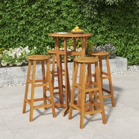  5 Piece Garden Bar Set Solid Wood Acacia