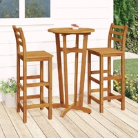  3 Piece Garden Bar Set Solid Wood Acacia