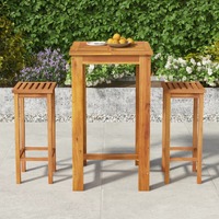  3 Piece Garden Bar Set Solid Wood Acacia