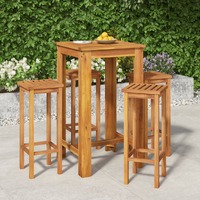  5 Piece Garden Bar Set Solid Wood Acacia