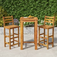  3 Piece Garden Bar Set Solid Wood Acacia